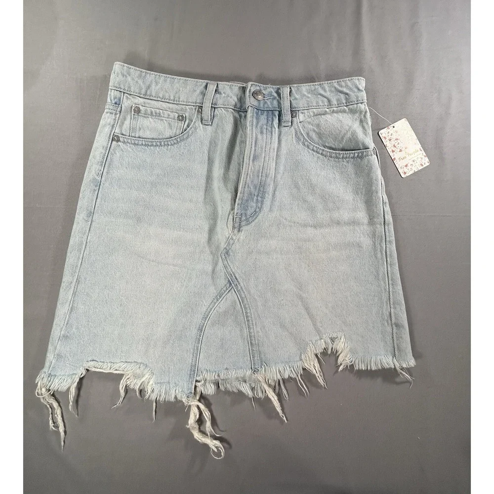 Skirt Free People Tidal Wave Denim women's 27 Small New